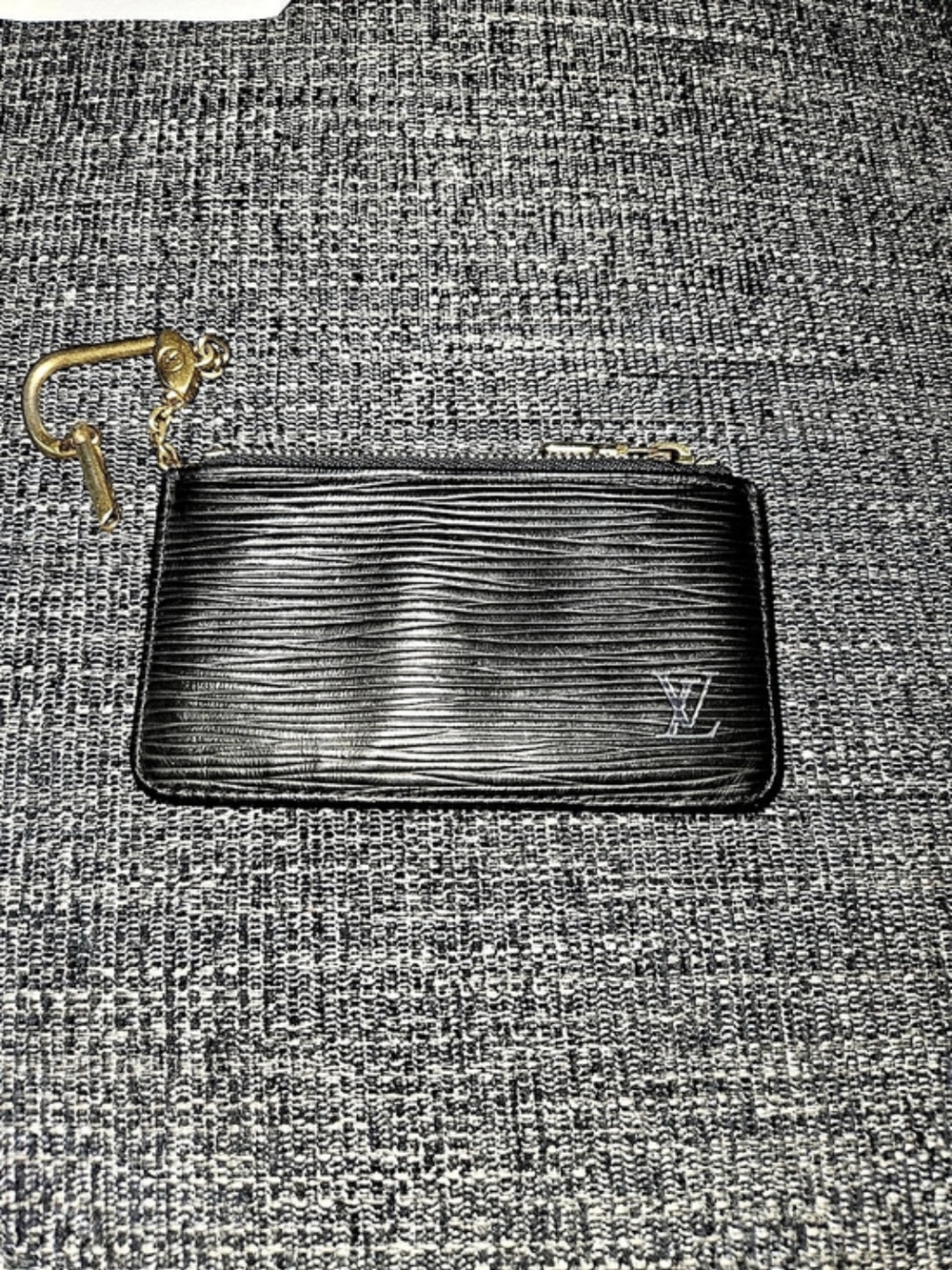Louis Vuitton Epi Leather Pochette Cles Black Key Pouch With COA